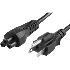 POWER CORD 5/15P - C5, 18AWG, 10AMP 125V,SVT JACKET, BLACK 10FT, 5-15P - C5 10AM