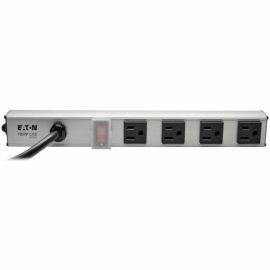 Tripp Lite by Eaton Power Strip 4-Outlet 5-15R 6ft Cord 12 Inch Length Metal 120V