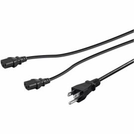 MONOPRICE POWER CORD SPLITTER - NEMA 5-15P TO 2X IEC 60320 C13_ 16AWG_ 13A/1625W
