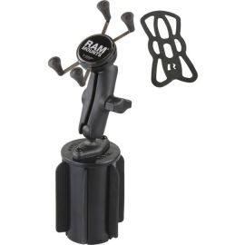 RAM-A-CAN II UNIVERSAL CUP HOLDER MOUNT WITH UNIVERSAL X-GRIP CELL/IPHONE CRADLE