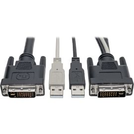 Tripp Lite by Eaton DVI to USB-A Dual KVM Cable Kit - (2x Male/2x Male) 1920 x 1200 (1080p) @ 60 Hz 10 ft. (3.05 m)