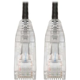 Eaton Tripp Lite Series Cat6 Gigabit Snagless Slim UTP Ethernet Cable (RJ45 M/M), PoE, Black, 8-in. (20.32 cm)