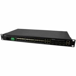 MANAGED FIBER AGGREGATION SWITCH, 20-PORT 100/1000 SFP, 4 SFP/RJ COMBO, 4 1G/10G