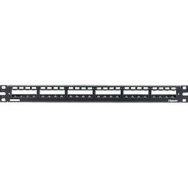 Panduit 24-Port All Metal Modular Patch Panel with Strain Relief Bar, 1 RU