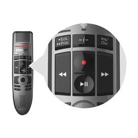 PHILIPS SPEECHMIKE PREMIUM AIR WIRELESS DICTATION USB MICROPHONE, PUSH-BUTTON