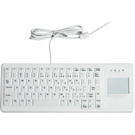 CLEANABLE SEALED BLACK KEYBOARD; 82 KEY W/ RIGHT TOUCHPAD AND WHITE BACKLIGHTING
