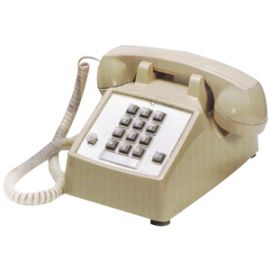 BASIC SINGLE-LINE DESK TELEPHONE WITH VOLUME CONTROL IN BLACK