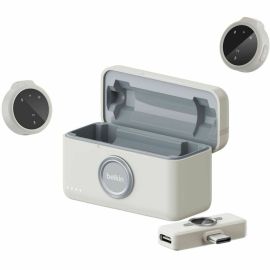 DUAL WIRELESS MIC WITH CHARGING CASE SAND