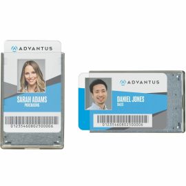 ADVANTUS RIGID TWO BADGE RFID BLOCKING SMART CARD HOLDER, CLEAR, 20/PK