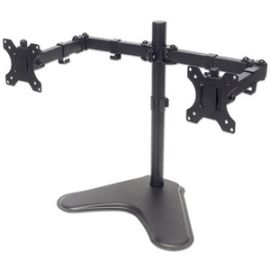 UNIVERSAL DUAL MONITOR STAND WITH DOUBLE-LINK SWING ARMS HOLDS TWO 13 TO 32 LCD