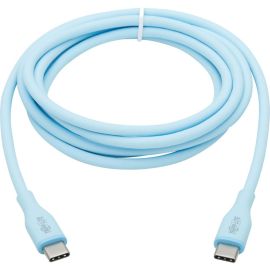 Tripp Lite by Eaton Safe-IT USB-C Antibacterial Cable, USB 2.0, Ultra Flexible (M/M), Light Blue, 6 ft. (1.83 m)