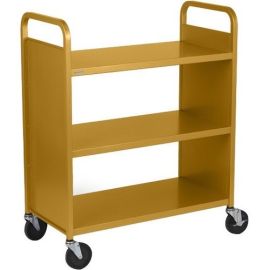 BKTRK DOUBLE-SIDE 3 FLAT SHELVE 5IN CASTERS PUTTYBEIGE PAINT