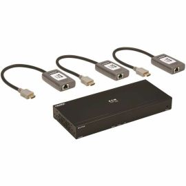 Tripp Lite by Eaton 4-Port HDMI over Cat6 Extender Kit Splitter/3x Pigtail Receivers - 4K 60 Hz HDR 4:4:4 PoC 230 ft. (70.1 m) TAA