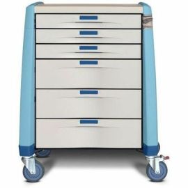 AVALO MEDICAL CART - ANESTHESIA, STANDARD HEIGHT, AUTO LOCK, BLUE