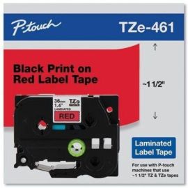 Brother P-touch TZe-461 Black Print on Red Label Tape 1.4