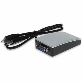 AddOn USB 3.0 (A) Male to VGA Female White Adapter Including 1ft Cable