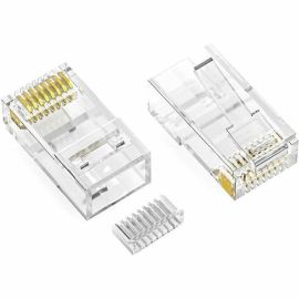 CAT6 RJ45 PLUGS - 100 PACK UNIVERSAL PLUGS COMPATIBLE WITH BOTH SOLID AND STRAND