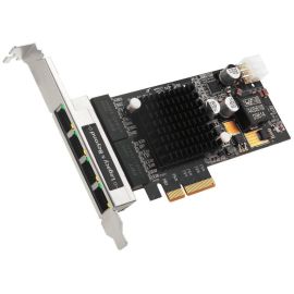 SIIG 4 Port Gigabit Ethernet with POE PCIe Card - Intel 350