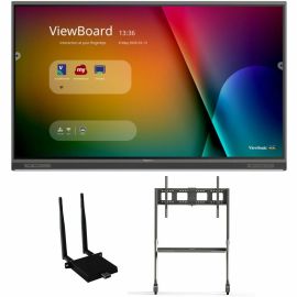 ViewSonic ViewBoard IFP8652-1C-E4 - 4K Interactive Display with WiFi Adapter and Slim Trolley Cart - 400 cd/m2 - 86