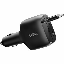 75W 3PORT CAR CHRGRW RETRACTABLE USB-C CBLCLABK 75W 3POR