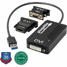 Plugable USB 3.0 to DVI/VGA/HDMI Video Graphics Adapter for
