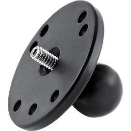RAM 2.5IN ROUND BASE (AMPS HOLE PATTERN), 1IN BALL & 1/4IN-20 THREADED MALE POST