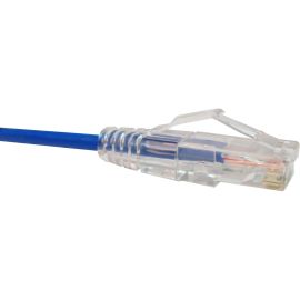 CAT6 SLIM ETHERNET PATCH CABLE, 08FT, BLUE, UTP, 28AWG, SNAGLESS RJ45 CONNECTORS