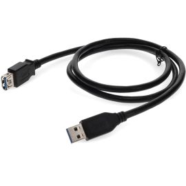 AddOn 2m USB 2.0 (A) Male to Male Black Cable