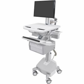 Ergotron StyleView Cart with LCD Pivot, LiFe Powered, 2 Tall Drawers (2x1)