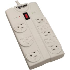 Tripp Lite by Eaton Protect It! 8-Outlet Surge Protector 25 ft. Cord with Right-Angle Plug 1440 Joules Diagnostic LEDs Light Gray Housing
