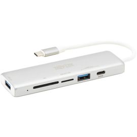 Tripp Lite by Eaton USB-C Multiport Adapter USB 3.x (5Gbps) USB-A/C Hub Ports Card Reader Silver