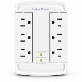 CYBERPOWER CSB6WS SURGE 800V 5-15P WALL TAP WHITE