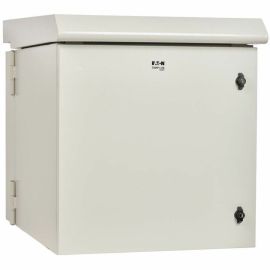 Tripp Lite by Eaton SmartRack Industrial Enclosure with Lock - NEMA 3R, Wall Mount, Metal Construction, Hinged Back, Internal Fans, 28 in. Depth, 12U, Gray