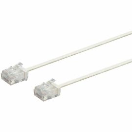 MONOPRICE CAT6 7FT WHITE PATCH CABLE_ UTP_ 32AWG_ 550MHZ_ PURE BARE COPPER_ SNAG
