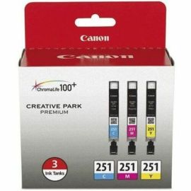 Canon CLI-251 Original Inkjet Ink Cartridge - Multi-pack - Cyan, Magenta, Yellow - 3 / Pack