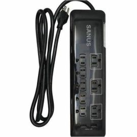 SURGE PROTECTED FLOOR STRIP, 6 OUTLETS, 2 USB PORTS