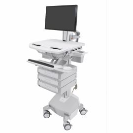 Ergotron StyleView Cart with LCD Pivot, LiFe Powered, 3 Drawers (1x3)