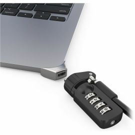 LEDGE LOCK ADAPTER FOR MACBOOK AIR 15IN M2-M4 WITH COMBINATION CABLE LOCK SILVER