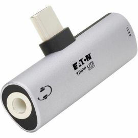 Tripp Lite by Eaton USB-C to 3.5 mm Headphone Jack Adapter for Hi-Res Stereo Audio - PD 3.0 and QC 2.0 Charging, Silver