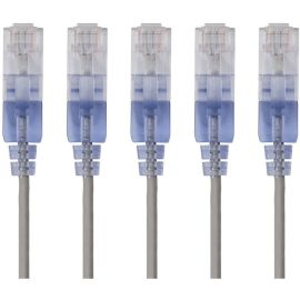 SLIM CAT6A CABLE - 5-PACK - 3FT GRAY