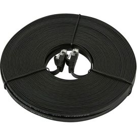 CAT5E FLAT  PATCH CABLE_ 75FT BLACK