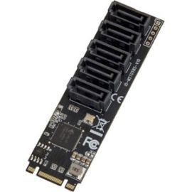 PCI-EXPRESS 3.0 X2, M.2 (B+M KEY) TO 5 PORTS SATA 6G ADAPTER, JMICRON JMB585 CHI