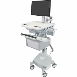 Ergotron StyleView Cart with LCD Pivot, LiFe Powered, 1 Tall Drawer (1x1)