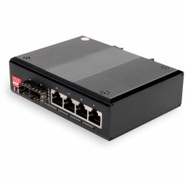 1GBS 4 RJ-45 TO 2 SFP PORT INDUSTRIAL MEDIA CONVERTER