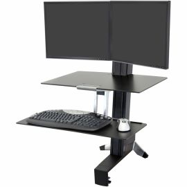 Ergotron WorkFit-S Desk Mount for Monitor, Keyboard - Black