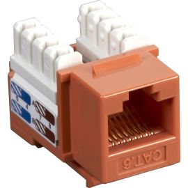 Black Box CAT6 Keystone Jack - Unshielded, RJ45, Orange, 5-Pack