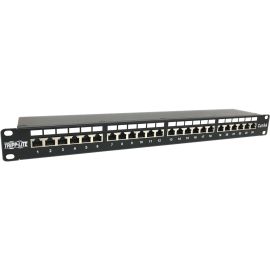 Tripp Lite by Eaton 24-Port Cat6a Shielded Patch Panel - 10 Gbps, STP, 110 Punch Down, RJ45, 1U, TAA