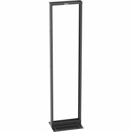 Panduit 2-Post Rack, 45RU, #12-24 Threaded E-Rails, Aluminum, 23 in. Wide, Black