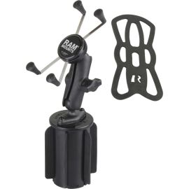 RAM-A-CAN II UNIVERSAL CUP HOLDER MOUNT WITH UNIVERSAL X-GRIP LARGE PHONE/PHABLE