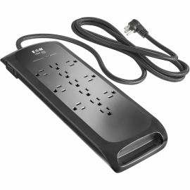 12-OUTLET SURGE PROTECTOR 5-15R 2100J 8FT BRAIDED CORD BLACK